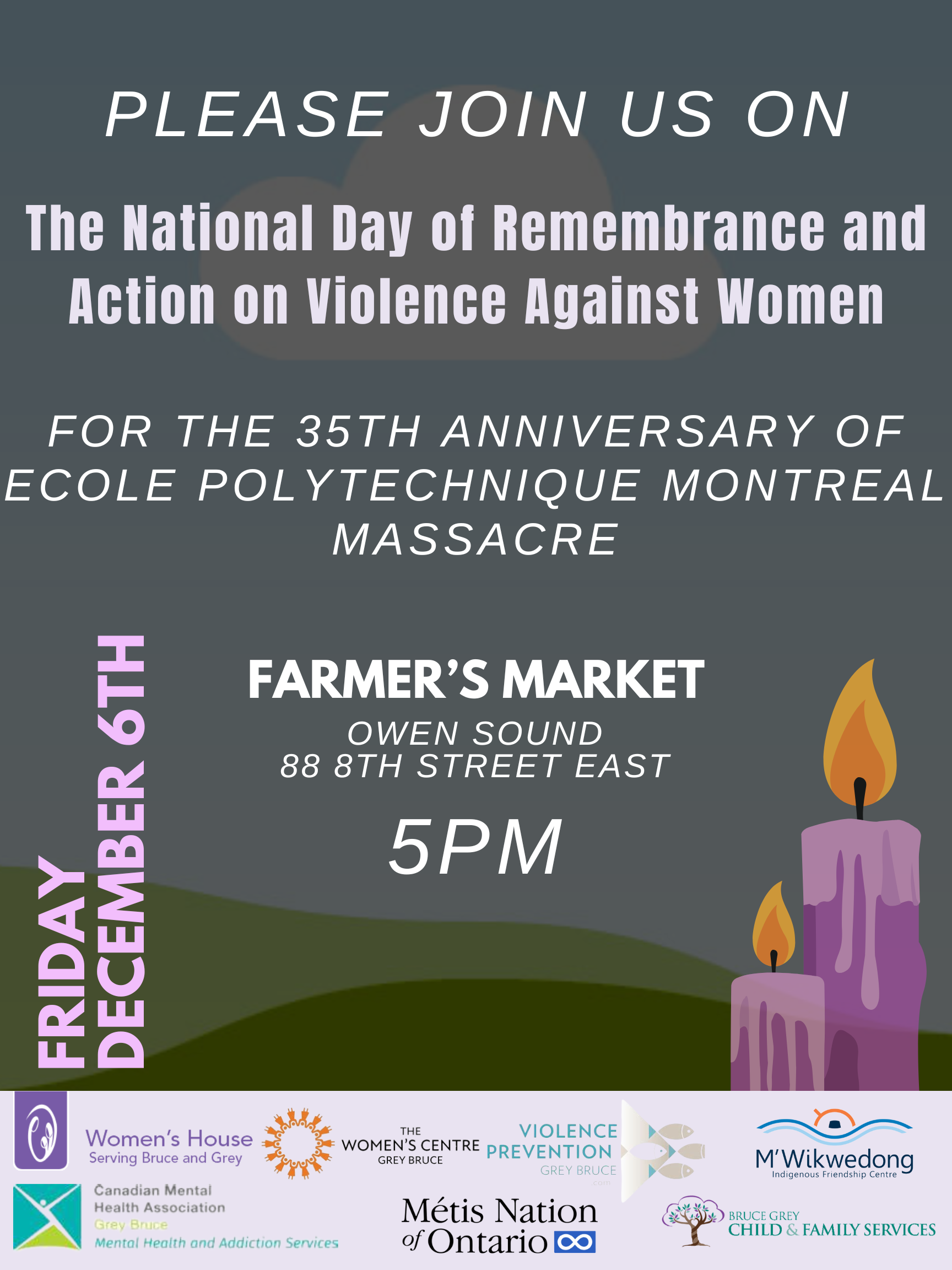 Event image Candlelit Vigil for the National Day of Remembrance and Action on Violence Against Women